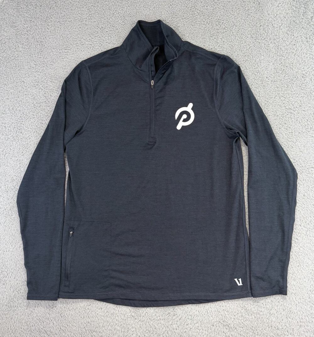 Vuori Ease X Peloton Performance Half Zip Pullover Mens Sz Medium Blue Stretch
